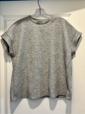 SHEIN Heather Gray Short Sleeve Textured Tee